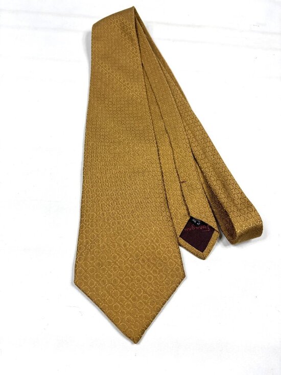 Salvatore Ferragamo Other - Vintage 90s Salvatore Ferragamo Silk Tie Gold Gancini Monogram Italy Old Money